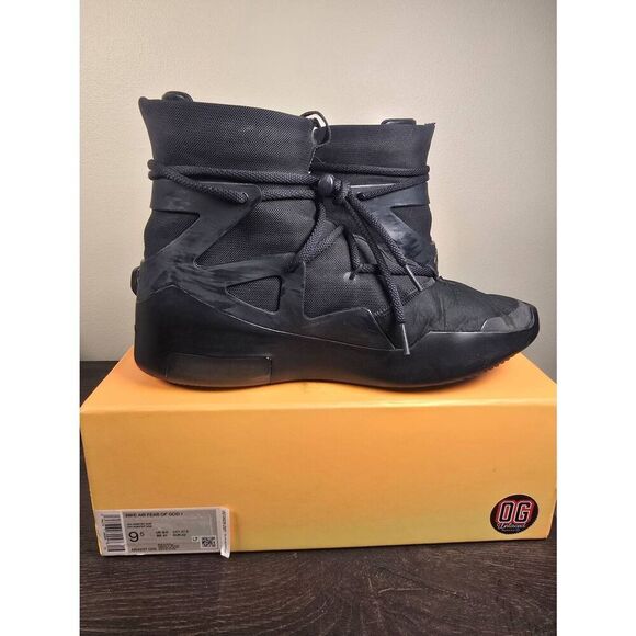 Nike Air Fear of God 1 Triple Black 2020 Men's Shoes Size 9.5